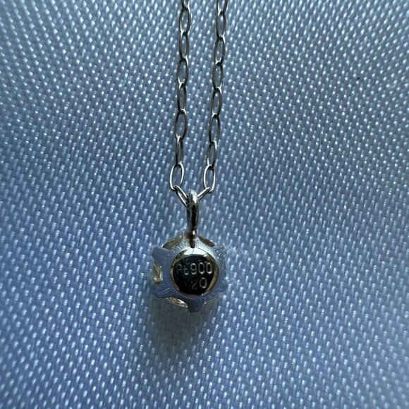 18K White Gold .2CT Diamond Solitaire Pendant Necklace 15.8" Natural Round Stone - Picture 9 of 11